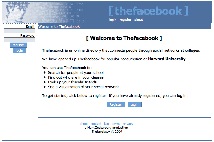 facebook old website design