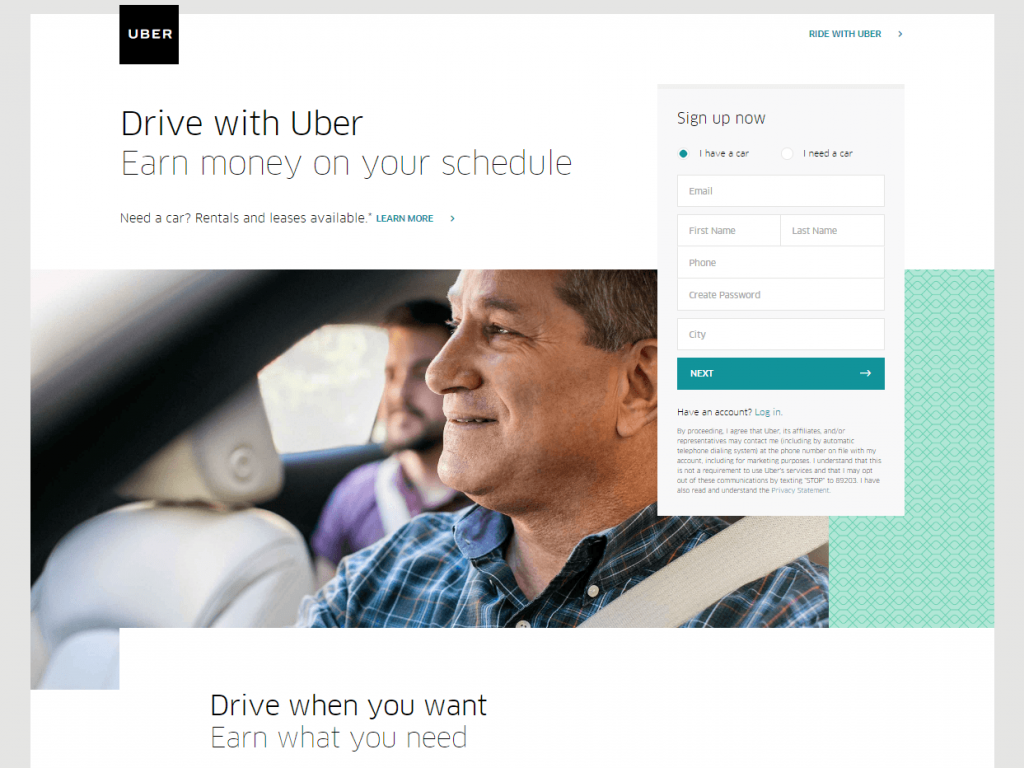 Uber Website