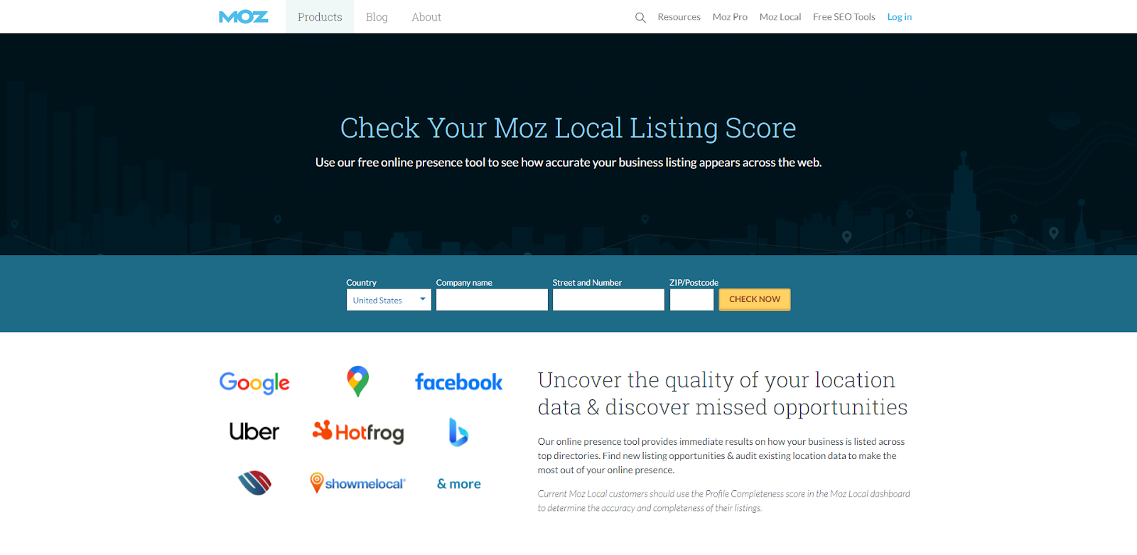 Moz Local Online Presence Tool